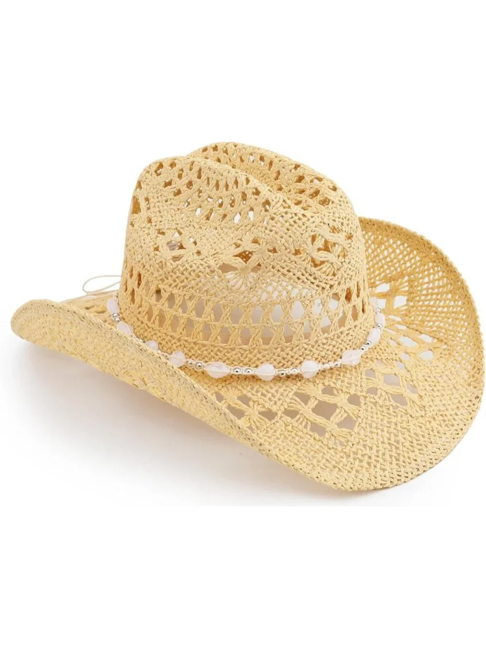 Men's Beige Pull-On Western Cattleman Style Wide Shapeable Brim Cowboy Hats